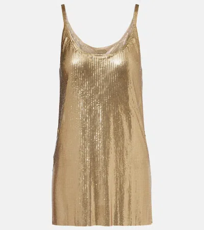 Rabanne Chainmail Minidress In Gold