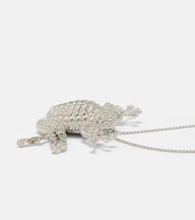 Loewe Frog Pendant Necklace In Silver