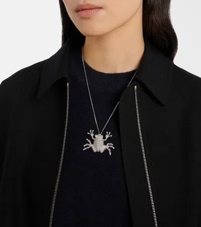Loewe Frog Pendant Necklace In Silver