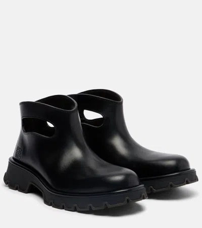 Loewe Bobby Leather Ankle Boots In Black