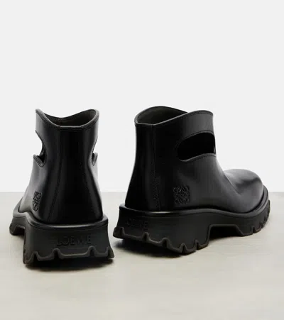 Loewe Bobby Leather Ankle Boots In Black