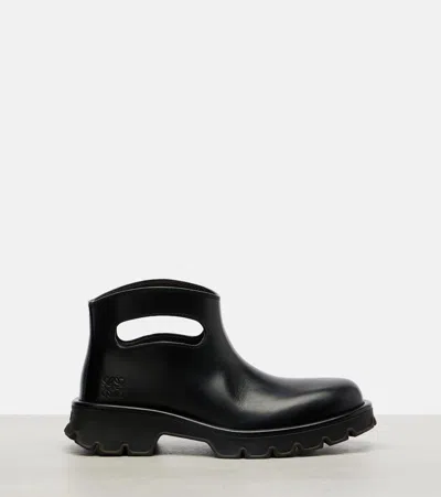 Loewe Bobby Leather Ankle Boots In Black