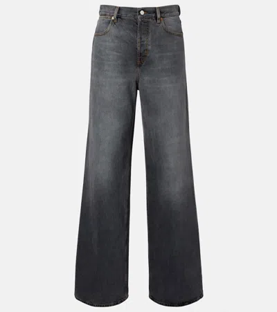 Gucci Faded Wide-leg Jeans In Gray