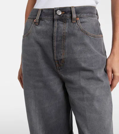 Gucci Faded Wide-leg Jeans In Gray