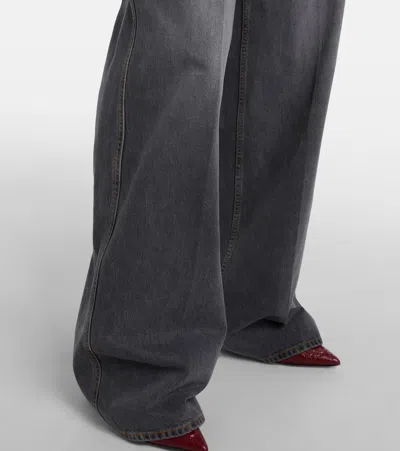 Gucci Faded Wide-leg Jeans In Gray