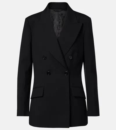 Gucci Double-breasted Wool Blazer In Black