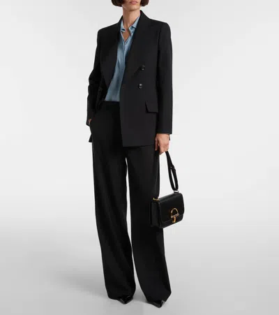 Gucci Double-breasted Wool Blazer In Black