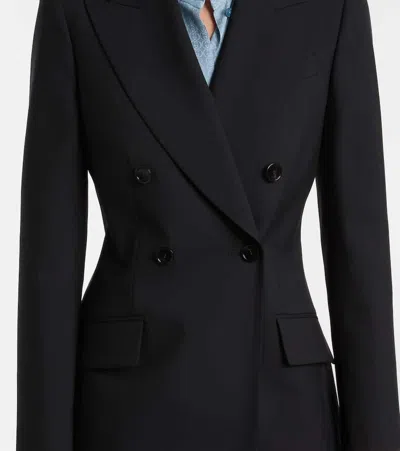 Gucci Double-breasted Wool Blazer In Black