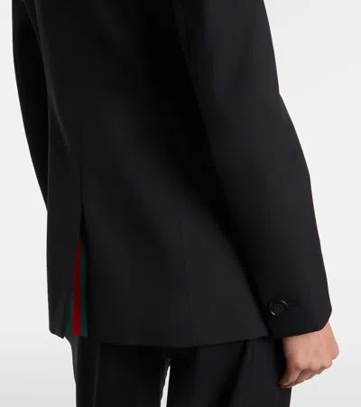 Gucci Double-breasted Wool Blazer In Black
