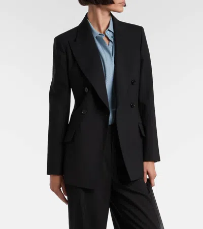Gucci Double-breasted Wool Blazer In Black