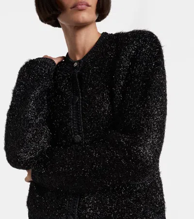 Gucci Shiny Chunky Wool Cardigan In Black