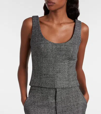 Gucci Wool Knit Tank Top Scoop Neckline In Gray