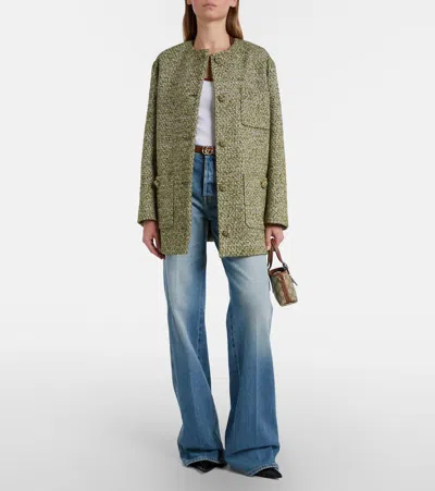 Gucci Web Stripe Cotton-blend Jersey Top In White