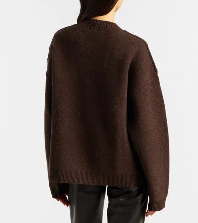 Jacques Wei Embroidered Wool Sweater In Brown
