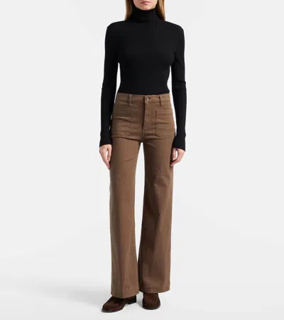 Frame Refined Wide-leg Jeans In Brown
