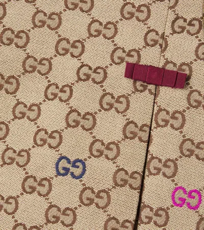 Gucci Gg Cotton-blend Dress In Neutral