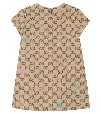 Gucci Gg Cotton-blend Dress In Neutral
