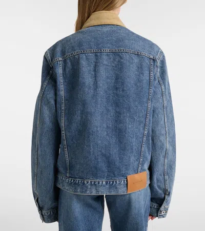 Jw Anderson Corduroy-trimmed Denim Jacket In Blue