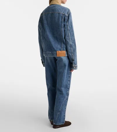 Jw Anderson Embroidered High-rise Straight Jeans In Blue