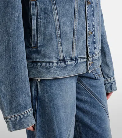 Jw Anderson Corduroy-trimmed Denim Jacket In Blue