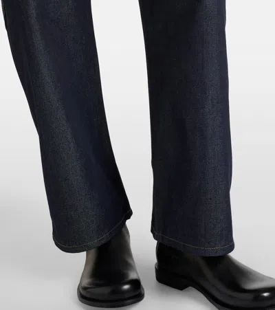 Jw Anderson Embroidered High-rise Straight Jeans In Blue