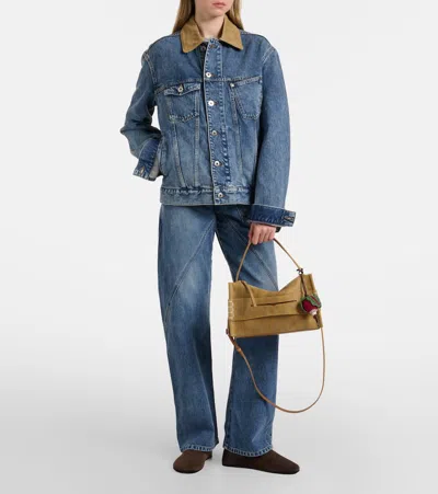 Jw Anderson Embroidered High-rise Straight Jeans In Blue