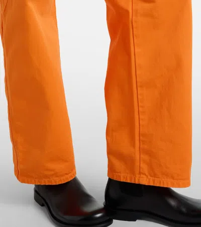 Jw Anderson Embroidered High-rise Straight Jeans In Orange