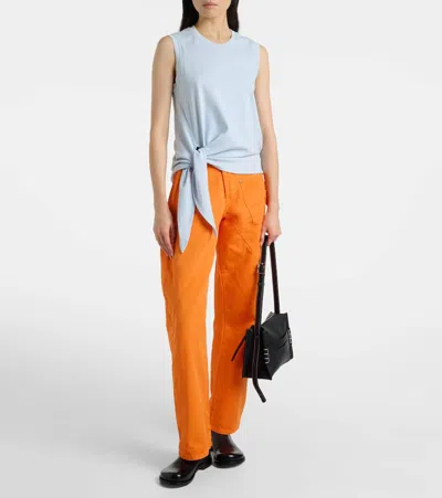 Jw Anderson Embroidered High-rise Straight Jeans In Orange