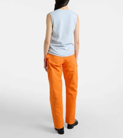Jw Anderson Embroidered High-rise Straight Jeans In Orange