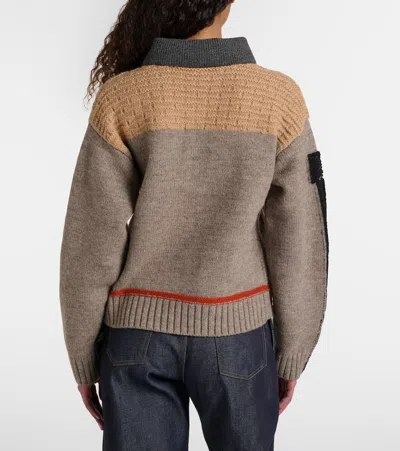 Jw Anderson Wool Intarsia Jacquard Polo Sweater In Multi
