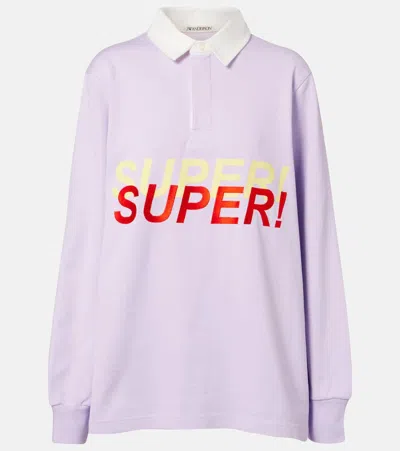 Jw Anderson Printed Cotton Polo Sweater In Multi