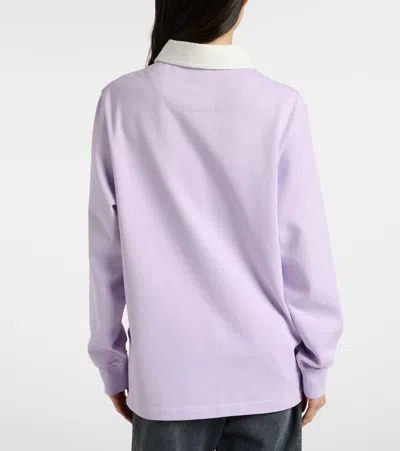 Jw Anderson Printed Cotton Polo Sweater In Multi