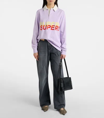 Jw Anderson Printed Cotton Polo Sweater In Multi