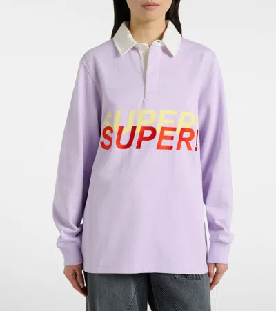 Jw Anderson Printed Cotton Polo Sweater In Multi