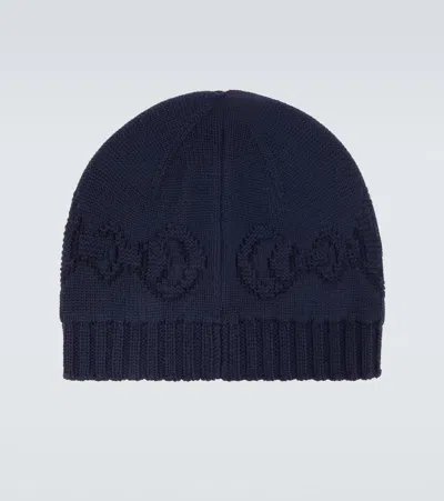 Gucci Horsebit Wool Beanie In Blue