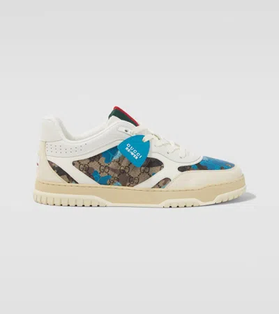 Gucci Gg Canvas Leather-trimmed Sneakers In Multi