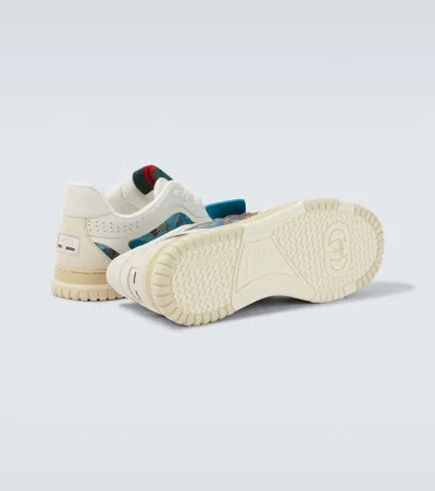 Gucci Gg Canvas Leather-trimmed Sneakers In Multi