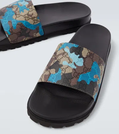 Gucci Gg Canvas Slides In Multi