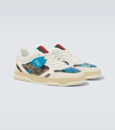 Gucci Gg Canvas Leather-trimmed Sneakers In Multi