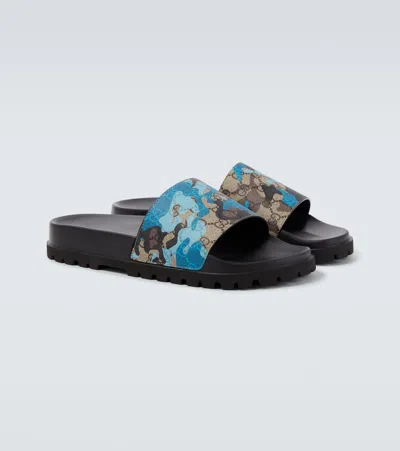 Gucci Gg Canvas Slides In Multi