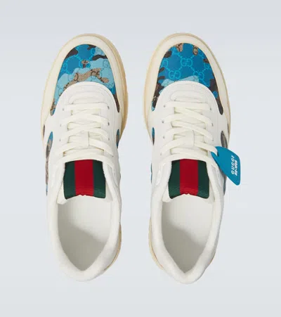 Gucci Gg Canvas Leather-trimmed Sneakers In Multi