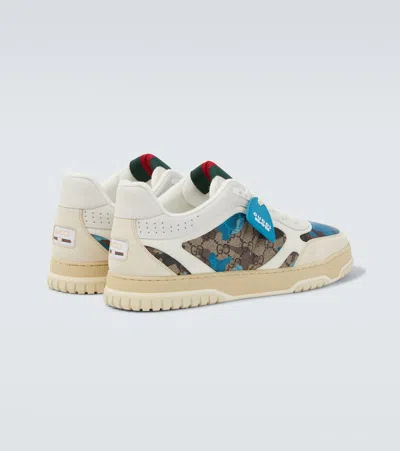 Gucci Gg Canvas Leather-trimmed Sneakers In Multi