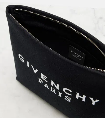 Givenchy Logo Canvas Pouch In Black