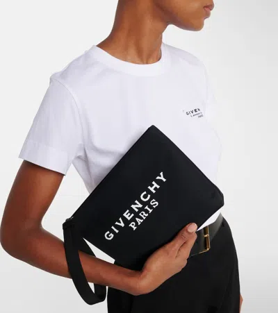 Givenchy Logo Canvas Pouch In Black