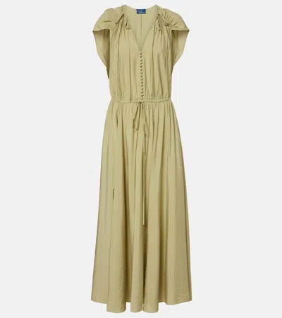 Polo Ralph Lauren Pleated Midi Dress In Green