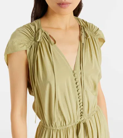 Polo Ralph Lauren Pleated Midi Dress In Green