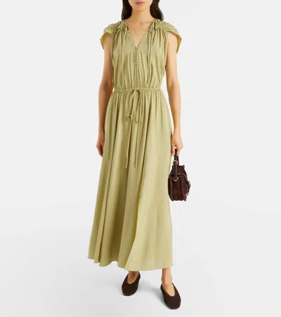 Polo Ralph Lauren Pleated Midi Dress In Green