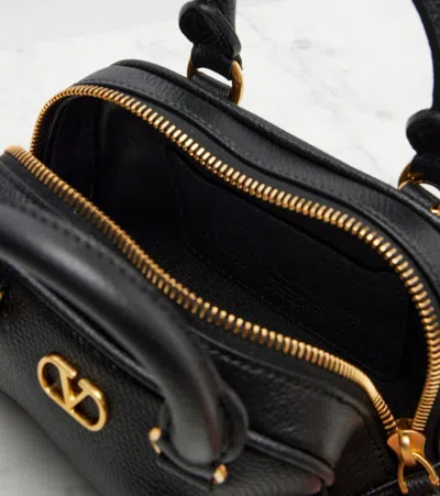Valentino Vlogo Leather Tote Bag In Black
