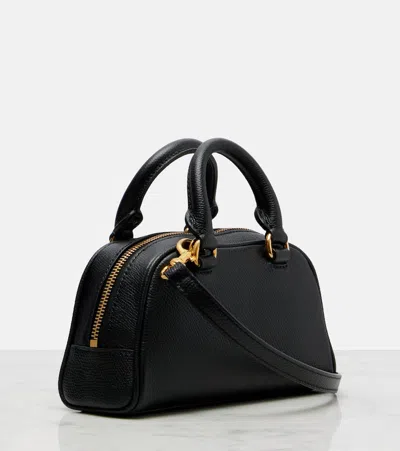 Valentino Vlogo Leather Tote Bag In Black