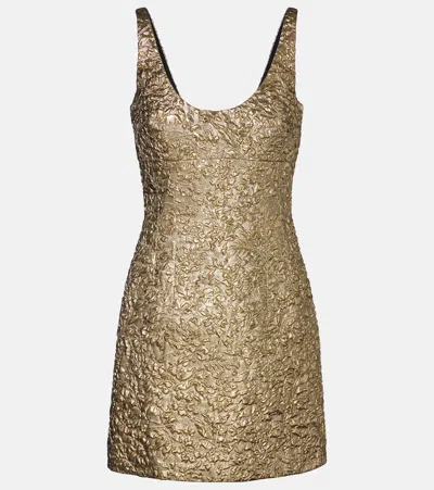 Emilia Wickstead Einna Floral Jacquard Minidress In Brown